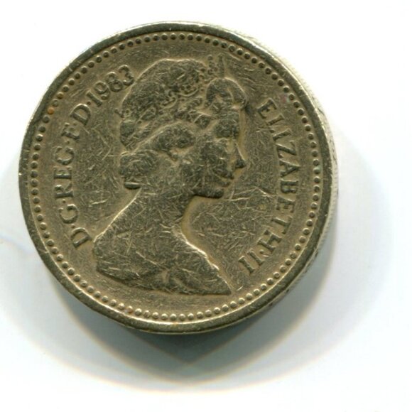 1983 Great Britain One Pound Coin (b511-6) - Picture 2 of 2